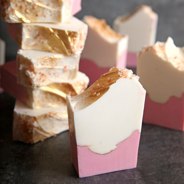 Pink Salt and Gold Cold Process Soap